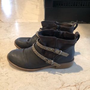 Brown Ankle Booties with Metal Detail